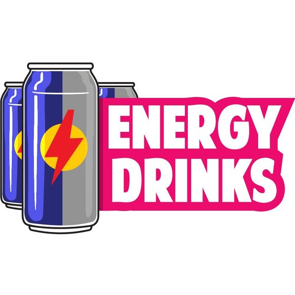 Signmission Safety Sign, 9 in Height, Vinyl, 6 in Length, Energy Drinks D-DC-8-Energy Drinks